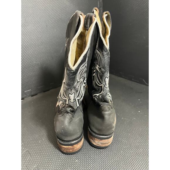 Botas Nicasio Mens Black Gray Leather Distressed‎ Westerm Cowboy Boots Size 8.5 main image 11